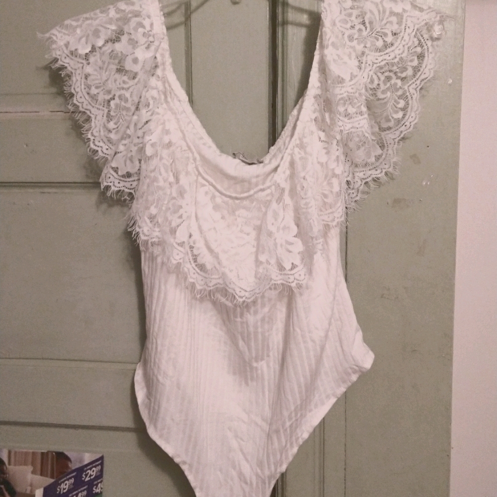 Off Shoulder Lace Bodysuit